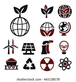 eco planet icon set