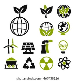 eco planet icon set