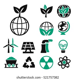 eco planet icon set