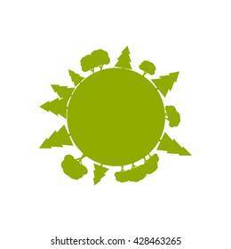 Eco planet. planet icon silhouette