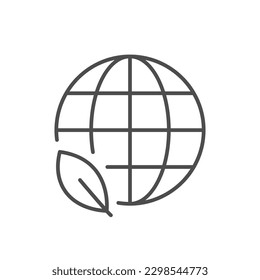 Eco planet line outline icon