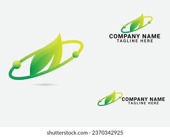 Eco Planet logo design. Eco logo. Planet leaf vector. Colorful. Natural design. Creative. Green leaf. Planet vector. Business. Space