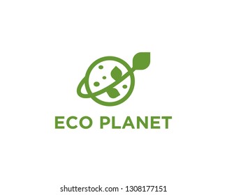 Eco Planet Logo Template Design Vector