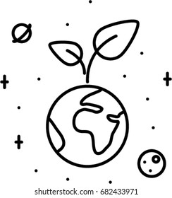 eco planet outline icon