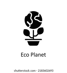Eco Planet vector Solid Icon Design illustration on White background. EPS 10 File 