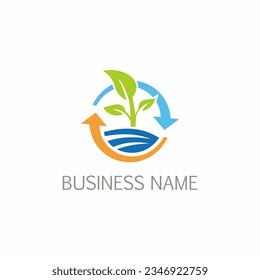 Eco plant bio technology logo vector image