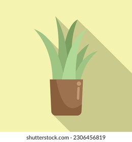 Eco plant icon flat vector. Office nature. Leaf flower