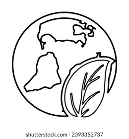 Eco Plant Icon In Outline Style