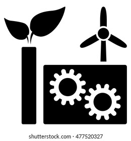 Eco Plant icon. Vector style is flat iconic symbol, black color, white background.