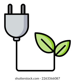 Eco plant plug icon. vector illustration.