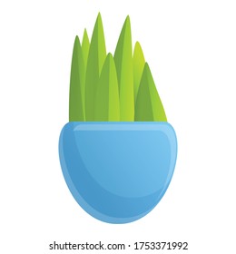 Eco plant pot icon. Cartoon of eco plant pot vector icon for web design isolated on white background