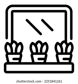 Eco plant pot icon outline vector. Indoor house. Summer home