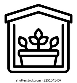 Eco plant pot icon outline vector. Window garden. Nature summer