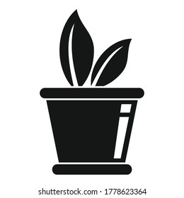Eco plant pot icon. Simple illustration of eco plant pot vector icon for web design isolated on white background