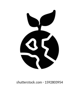 ECO plant vector glyph flat icon 