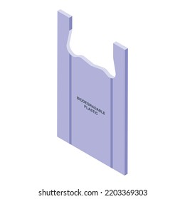 Icono de la bolsa de plástico ecológica. Isométrico del icono del vector de bolsas de plástico ecológico para el diseño web aislado en fondo blanco