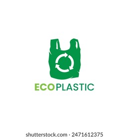 eco bolsa de plástico reciclar. bolsa de plástico con el signo de reciclaje. reciclar plástico. 