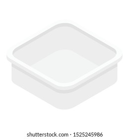 Eco plastic box icon. Isometric of eco plastic box vector icon for web design isolated on white background