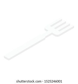 Eco plastic fork icon. Isometric of eco plastic fork vector icon for web design isolated on white background