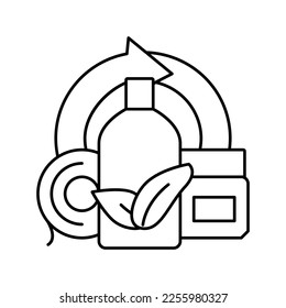 eco plastic line icon vector. eco plastic sign. isolated contour symbol black illustration