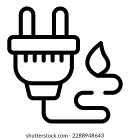 Eco plug energy icon outline vector. Digital care. Nature ecology