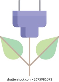 Diseño de icono plano de enchufe eco