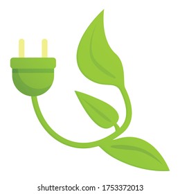 Eco plug icon. Cartoon of eco plug vector icon for web design isolated on white background