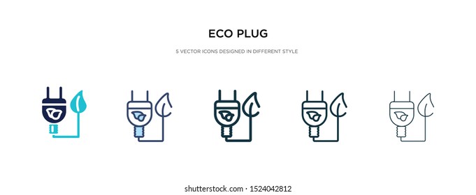 eco plug icon in different style vector illustration. two colored and black eco plug vector icons designed in filled, outline, line and stroke style can be used for web, mobile, ui