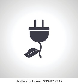 Eco plug icon. electric plug with leaf icon