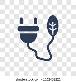 eco Plug icon. Trendy eco Plug logo concept on transparent background from Ecology collection