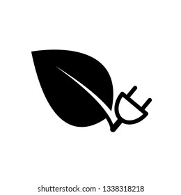 Eco plug with leaf icon/  electric plug vector icon