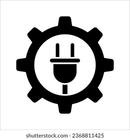 Eco plug line icon. Eco power vector outline sign. vector illustration on white background