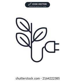 Eco plug. Eco power icon symbol template for graphic and web design collection logo vector illustration