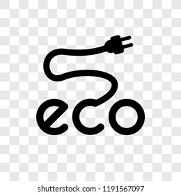 Eco Plug vector icon isolated on transparent background, Eco Plug transparency logo concept