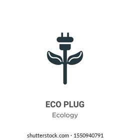 Eco plug vector icon on white background. Flat vector eco plug icon symbol sign from modern ecology collection for mobile concept and web apps design.