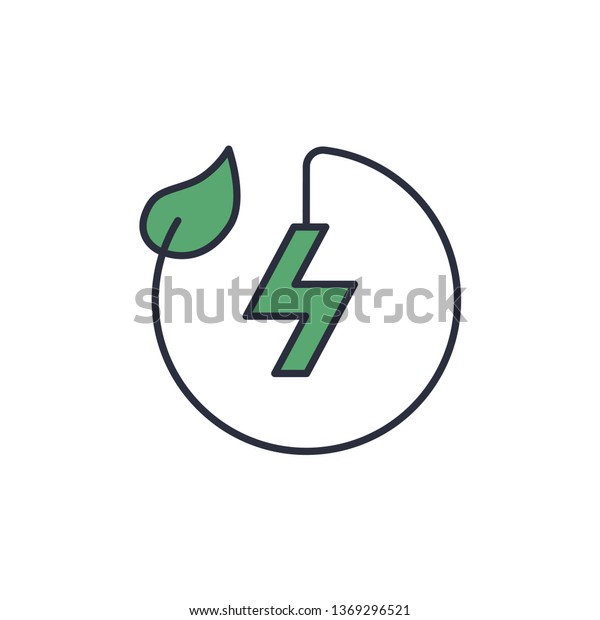 Eco plug\
vector icon save energy saving symbol. Modern simple flat vector\
illustration for web site or mobile\
app
