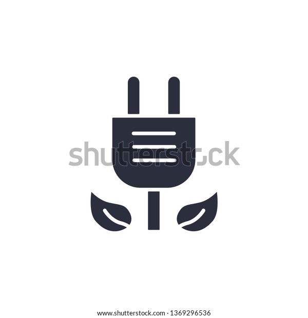 Eco plug\
vector icon save energy saving symbol. Modern simple flat vector\
illustration for web site or mobile\
app