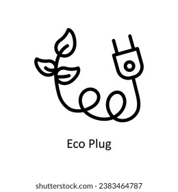 Eco Plug vector outline  Design illustration. Symbol on White background EPS 10 File 