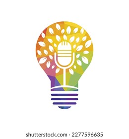 Eco podcast vector logo design. Nature talk logo concept.