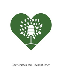 Eco podcast vector logo design. Nature talk logo concept.