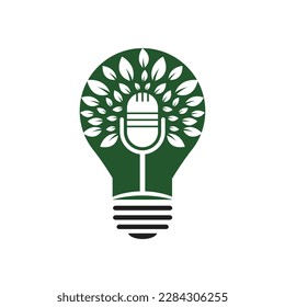Eco podcast vector logo design. Nature talk logo concept.