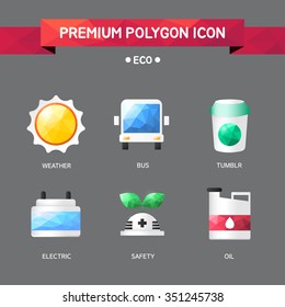 eco polygon icon set