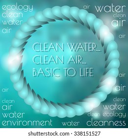 Eco poster. Abstract colorful  vector  background with eco text
