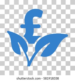 Eco Pound Business Startup vector icon. Illustration style is a flat iconic cobalt symbol on a transparent background.