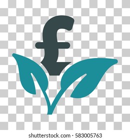 Eco Pound Business Startup vector pictograph. Illustration style is a flat iconic bicolor soft blue symbol on a transparent background.