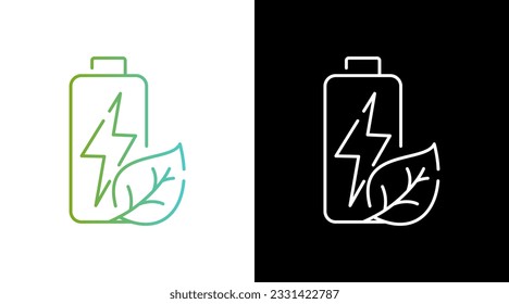 Eco Power Battery Gradient Black and white Icon Design