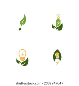 Eco Power Energy Logo Vector Template Illustration