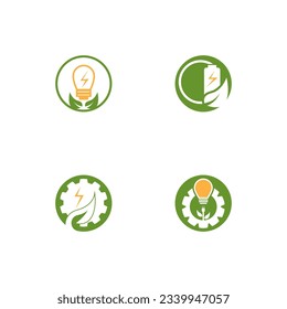 Eco Power Energy Logo Vector Template Illustration