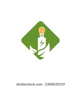 Eco Power Energy Logo Vector Template Illustration