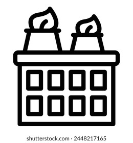 Eco power factory icon outline vector. Network system. Eco roof grid
